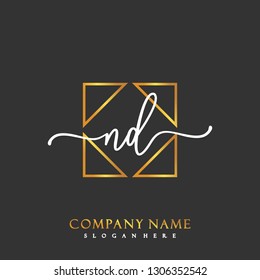 ND Initial Handwriting logo template vector