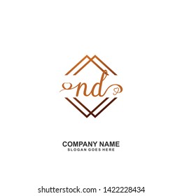 ND Initial handwriting logo vector