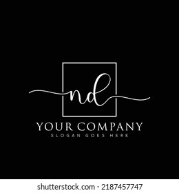 ND Initial handwriting minimalist logo vector