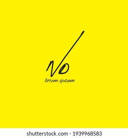 nd initial isolated yellow graphic creative branding draw art element for identity