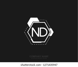 ND Initial letter geometric logo vector