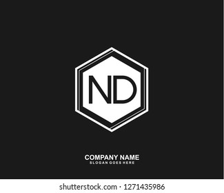 ND Initial letter geometric logo vector