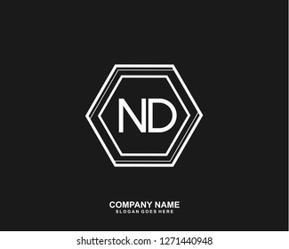 ND Initial letter geometric logo vector