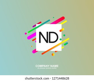 ND Initial letter geometric logo vector