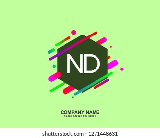 ND Initial letter geometric logo vector