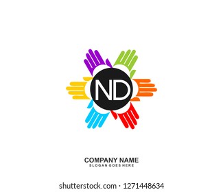 ND Initial letter geometric logo vector