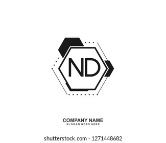ND Initial letter geometric logo vector
