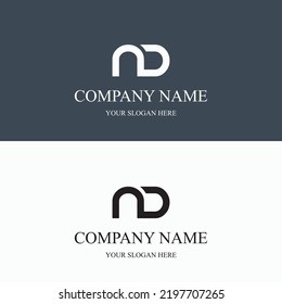 ND Anfangsbuchstaben Logo Bekleidung moderne minimalistische urbane Marke Mode Marke Luxury Logo Vorlage. ND Business Monogram Streetwear Fotografie Boutique Bekleidung vielseitig Modern Concept Logo.