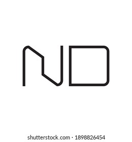 nd initial letter vector logo