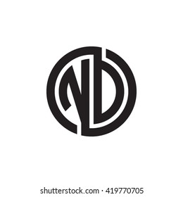 Nd Initial Letters Looping Linked Circle Stock Vector (Royalty Free ...