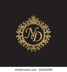 ND initial luxury ornament monogram logo