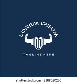 ND monograma inicial para equipos o logotipo de gimnasio con diseño de estilo creativo