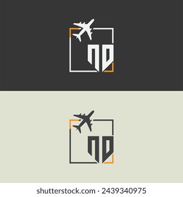 ND initial monogram logo with square style design.