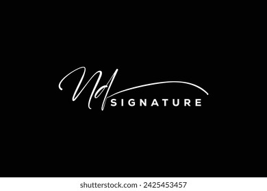 ND Initialen Handschrift Signatur Logo. ND Hand gezeichnete Kalligraphie Schriftzug Vektor. ND Brief Immobilien, Schönheit, Fotografie Brief Logo Design.