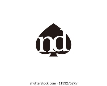 The nd initials logo inside the black shovel