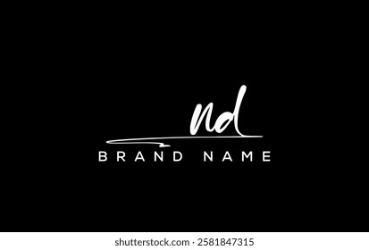 ND letter beauty handwriting vector logo. 
