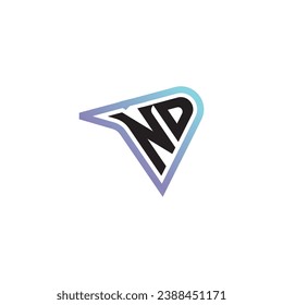 La combinación de letras ND genial con el logotipo o el logotipo inicial de juegos como un diseño de concepto inspirador