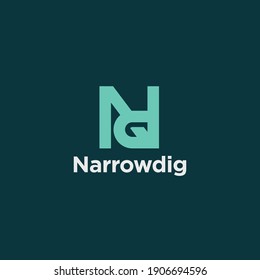 Concepto de diseño de símbolo de logotipo geométrico de la letra ND. Plantilla de vector