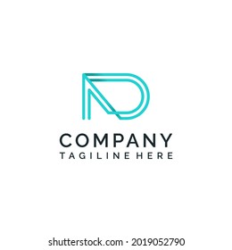 ND letter gradient modern minimalist company logo design
