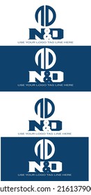 Logo de la letra ND y logotipo y logotipo de la circunferencia