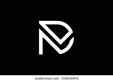 Diseño del logo de la carta ND sobre fondo de lujo. Concepto del logotipo de la letra de monograma DN. Diseño de iconos ND. Diseño de icono de letra blanca elegante y profesional de DN sobre fondo negro.