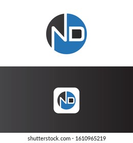 ND Letter Logo Design Template Vector