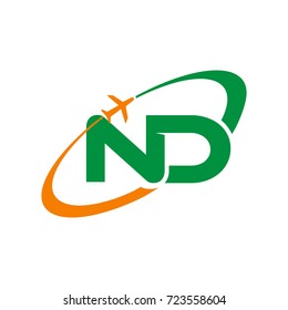 ND letter logo design template vector