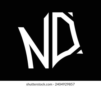 ND letter logo design vector art