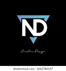 ND Letter Logo in Triangle -Modern Gradient Monogram for Branding and Identity Design