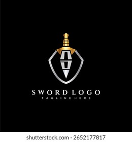 Monograma de luxo da letra ND para imagem do estilo do escudo e da espada