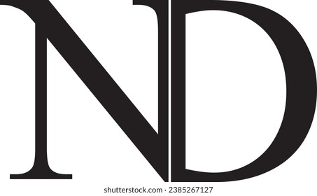 ND letter modern logo design