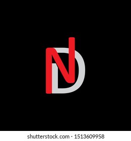 ND Letter monogram with abstrac concept style design