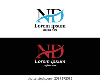 ND letter typography logo design 