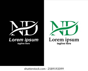 ND letter typography logo design 