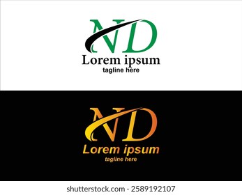 ND letter typography logo design 