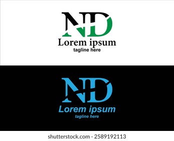 ND letter typography logo design 