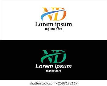 ND letter typography logo design 