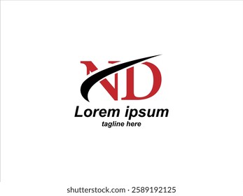 ND letter typography logo design 