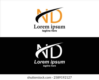 ND letter typography logo design 