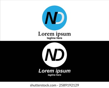 ND letter typography logo design 