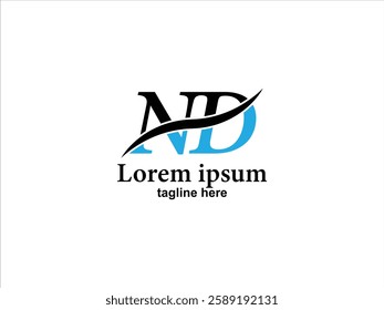 ND letter typography logo design 