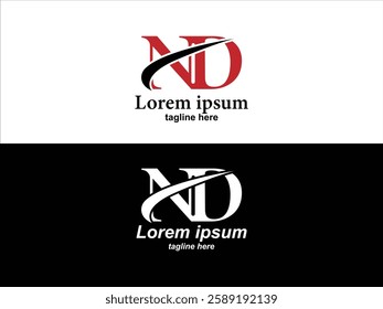 ND letter typography logo design 