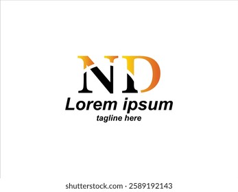 ND letter typography logo design 