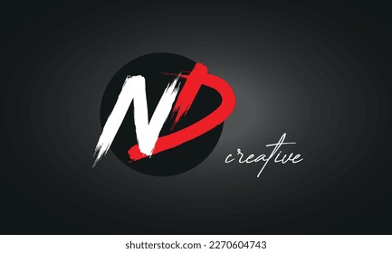 ND Letters Brush Paint Logo icon, Elegant Vector Design