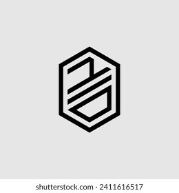Geometrisches ND-Monogramm mit hochwertigem professionellem Design, das gut gedruckt werden kann
