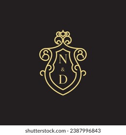 ND line vintage initial logo in high quality professional design that will print well across any print media