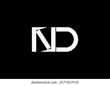 ND Logo Design Template Vector Graphic Branding Element.
