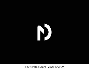 Design vetorial da letra do logotipo ND. Letra alfabética ND DN logotipo minimo monograma ícone design vetor modelo. Letra inicial DN Logo ou ND Logo Design. Desenho criativo da letra ND