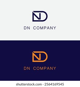 ND logo letter vector design. Alphabet letter ND DN logo minimal monogram icon design vector template. Initial Letter DN Logo or ND Logo Design. ND letter creative design
