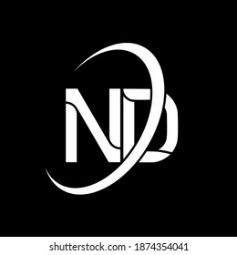 ND logo. N D design. White ND letter. ND N D letter logo design. Initial letter ND linked circle uppercase monogram logo.